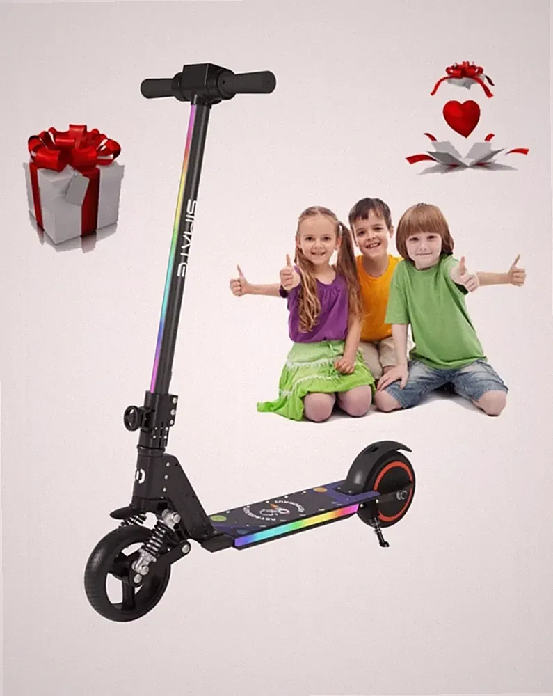 Elektroroller Kinder Klappbar Elektroscooter LED-Anzeige Elektro Roller Blau