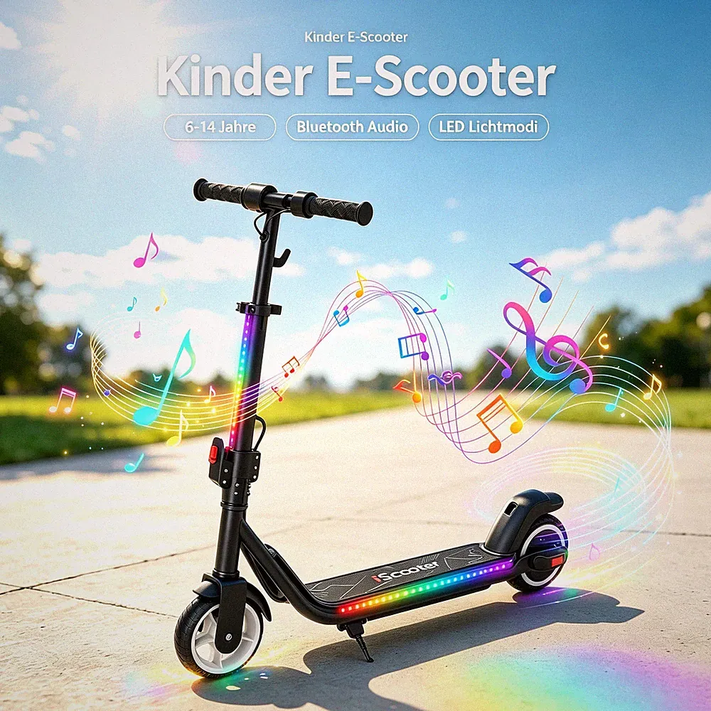 Elektroroller Kinder Klappbar Kinderroller 200W LED Display 19km/h 13KM EScooter