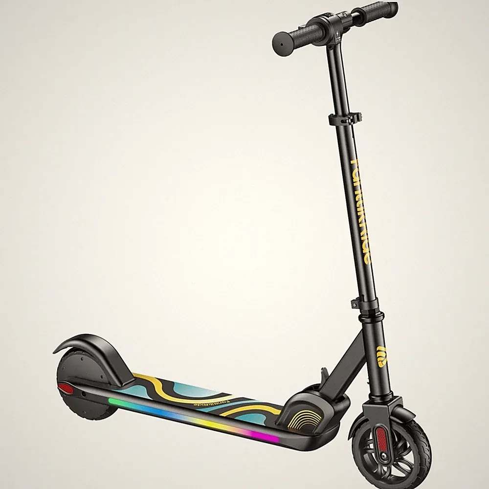 Elektroroller Kinder Regenbogenlichter Faltbar 8 km/h LED-A Anzeige
