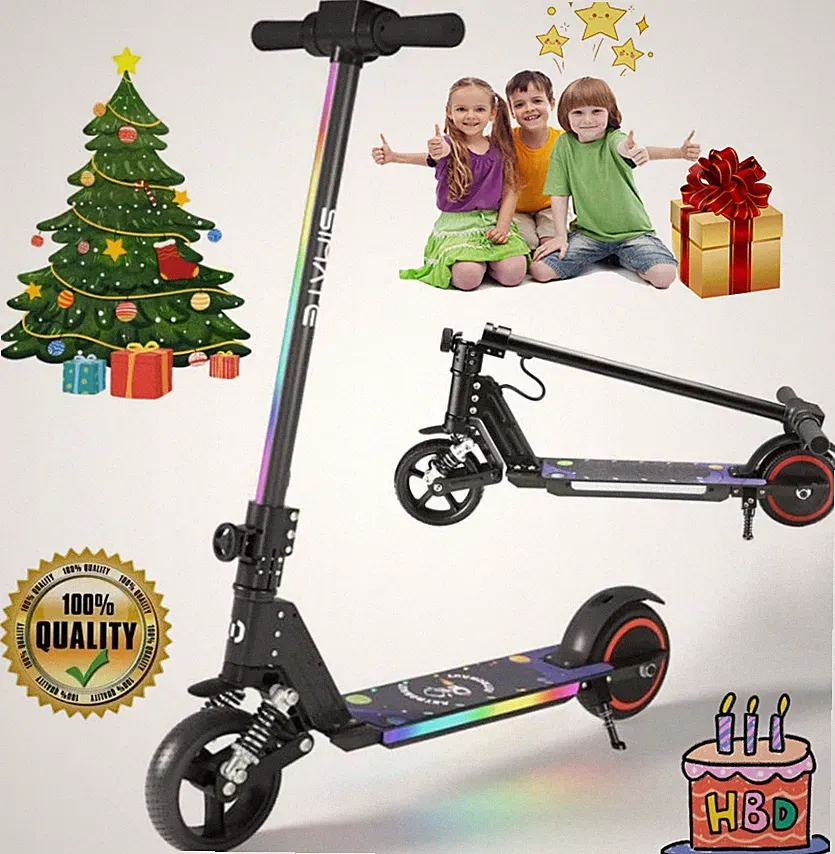 🎁Elektroroller Kinder Schwarz EScooter Für kinder Ab 8LCD Klappbar Kinderroller
