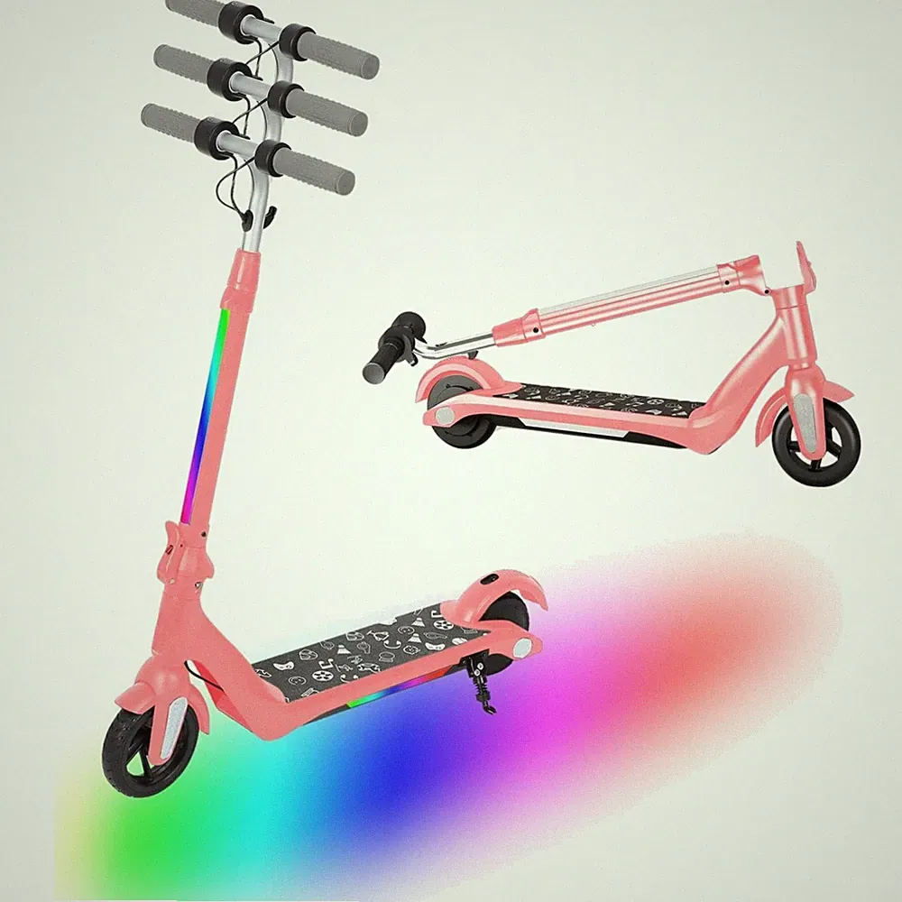 Elektroroller Kinder Scooter 6-14 Jahre E-Scooter 130W 3 Geschwindigkeiten