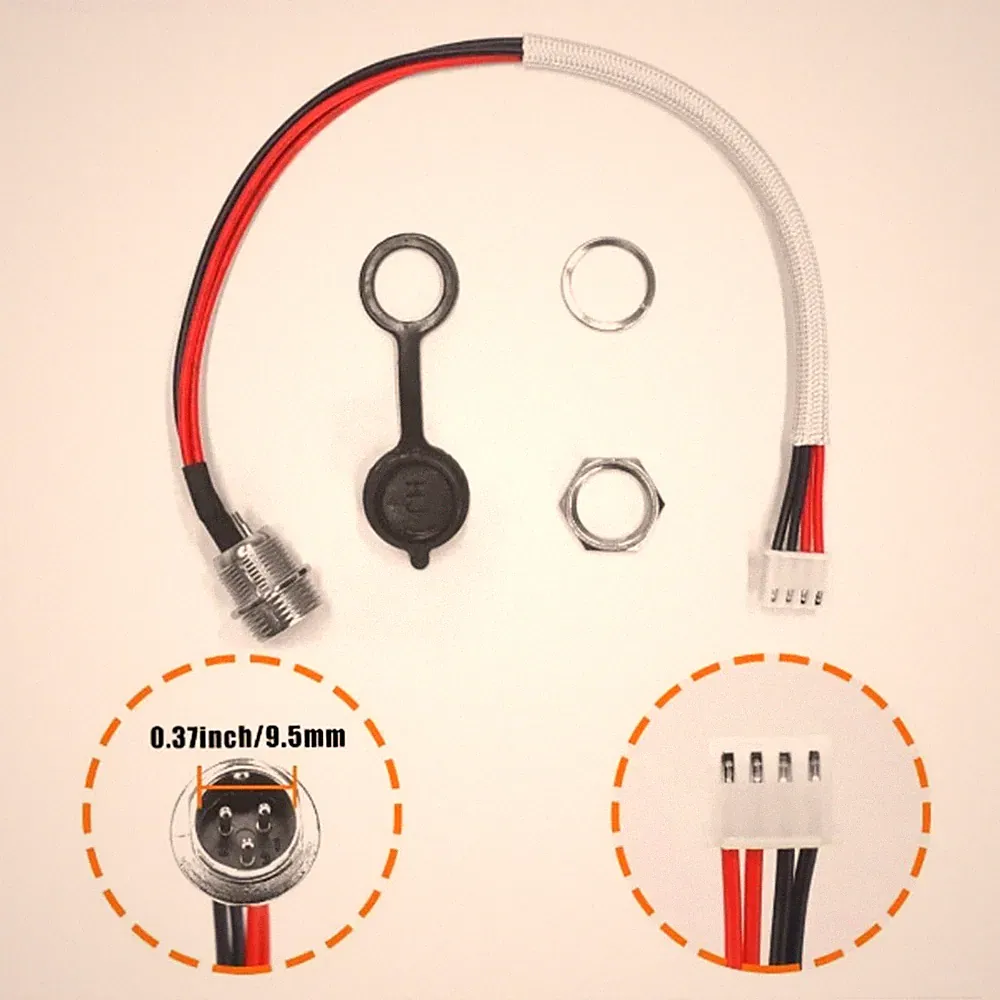 Elektroroller Ladeanschluss Stecker mit 22cm Kabel und Befestigungsset