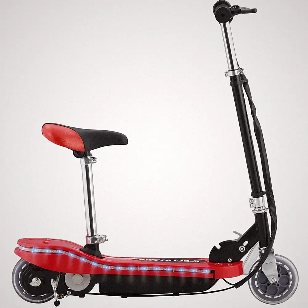 Elektroroller Mit Sitz Und LED 120 W Rot