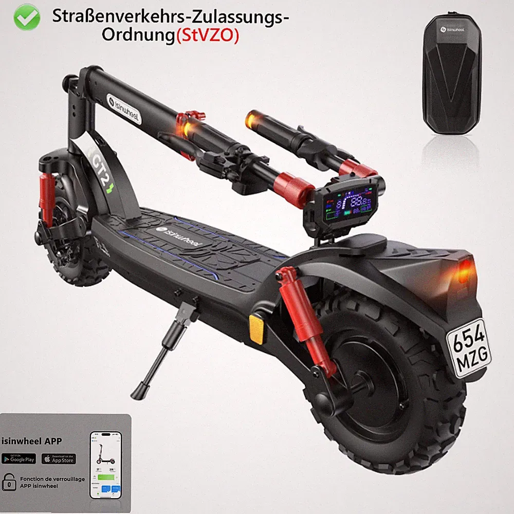 Elektroroller Mit Straßenzulassung Offroad Klappbarer E-Scooter bis 100KM 150kg