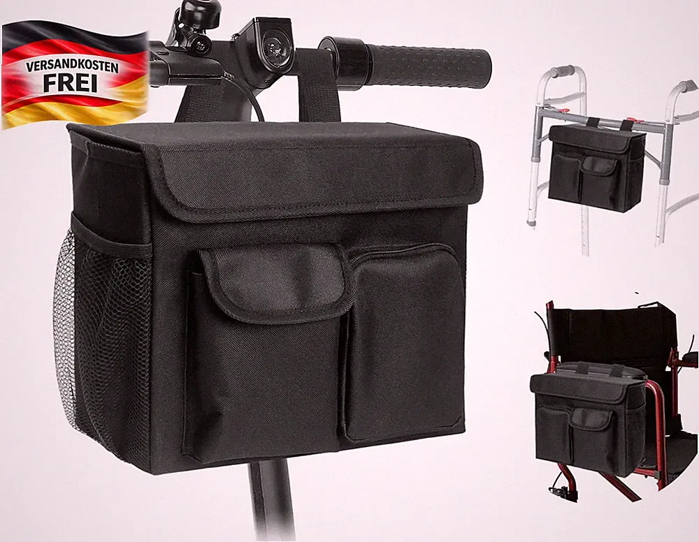 Elektroroller Tasche mit Laptopfach Getränkehalter für Rollstuhl und Rollator