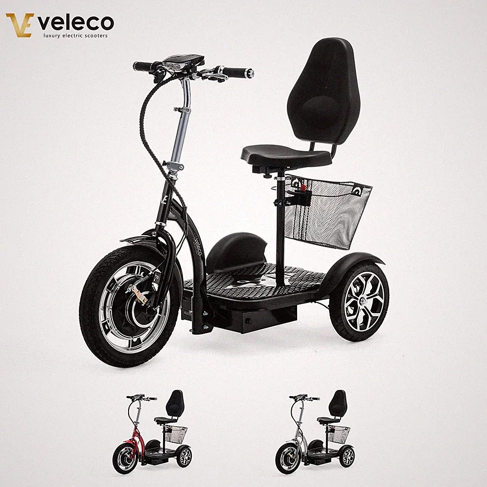 Elektroroller VELECO ZT16 Seniorenmobil E-Scooter 3rad E-Fahrzeug 3 Farben