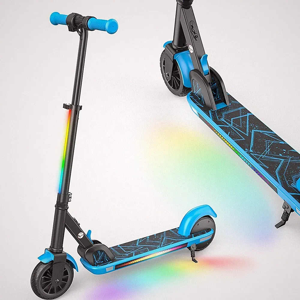 Elektroscooter Für Kinder Elektroroller Kinderroller ab 6 Jahren Bis 16km/h Blau