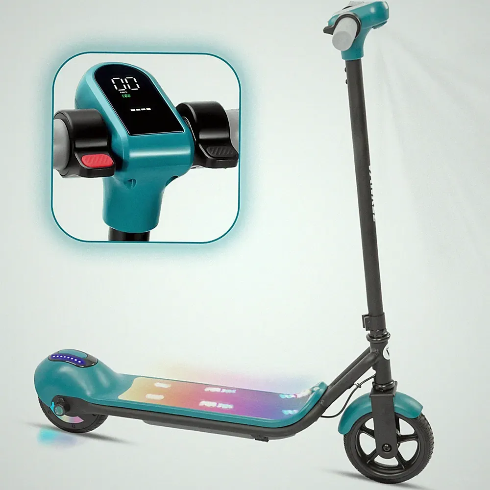 Elektroscooter Kinder Ab 6 Klappbar 110W 14km/h Elektroroller LED E Roller Grün