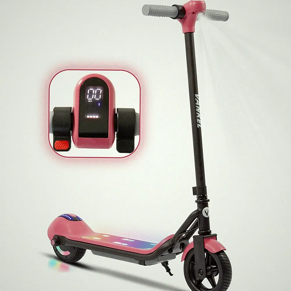 Elektroscooter Kinder Ab 6 Klappbar 110W 14km/h Elektroroller LED E Roller Rosa