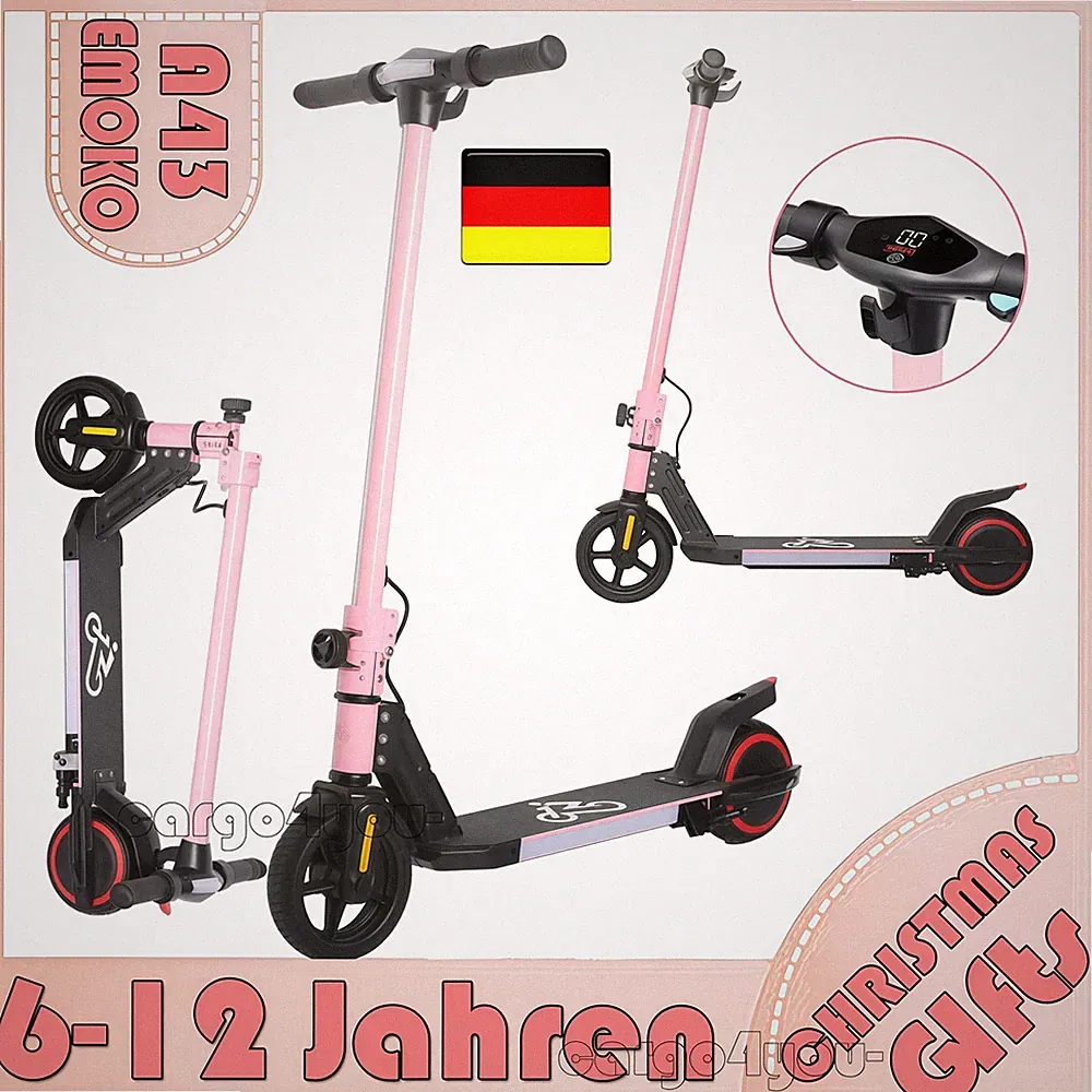 EMOKO A43 24 V 2,5 Ah E-scooter Kinder Elektroroller 6-12 Jahren kids solid tire