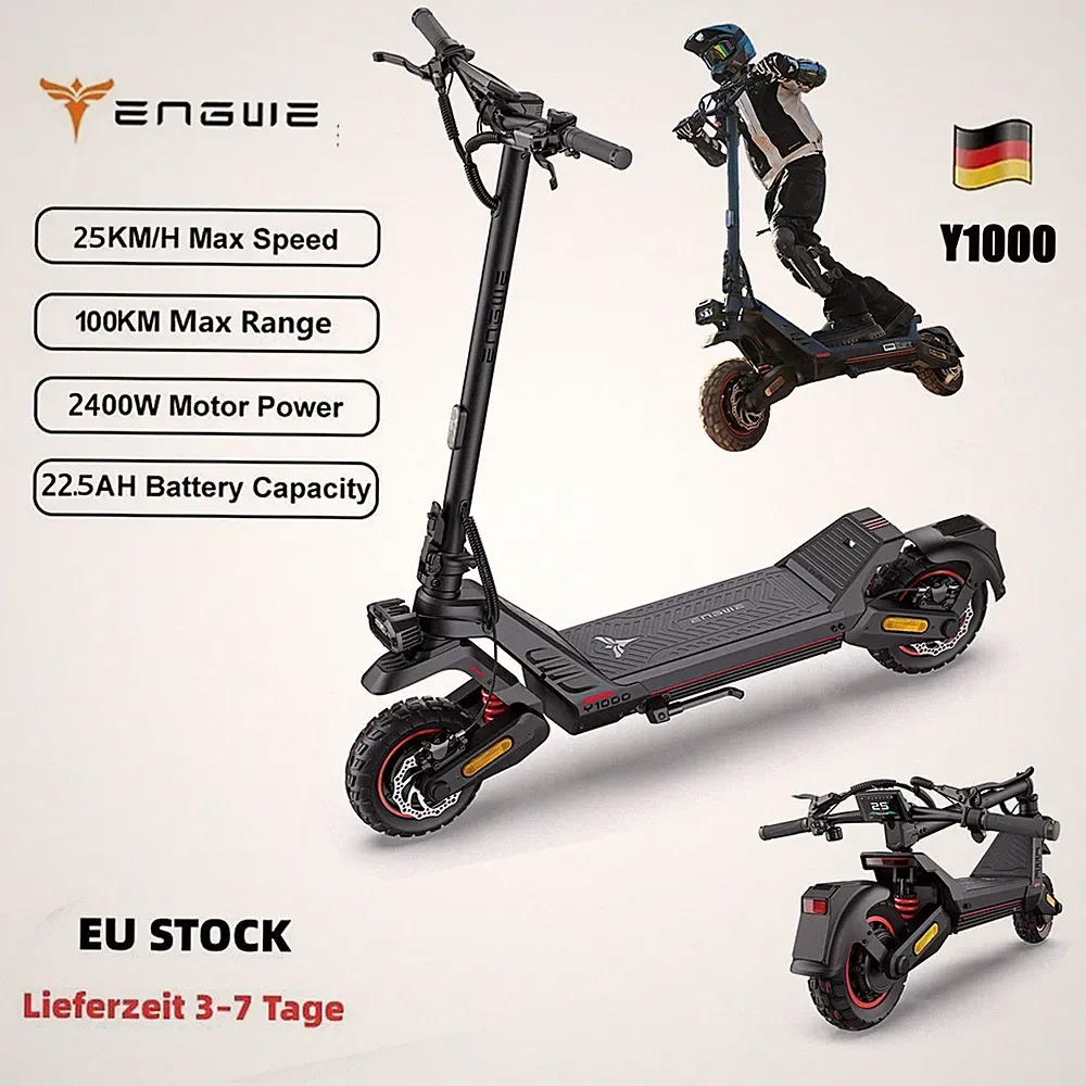 ENGWE Y1000 E-Scooter 10" 52V 1200*2W Doppelmotor Faltbar Elektroroller mit APP
