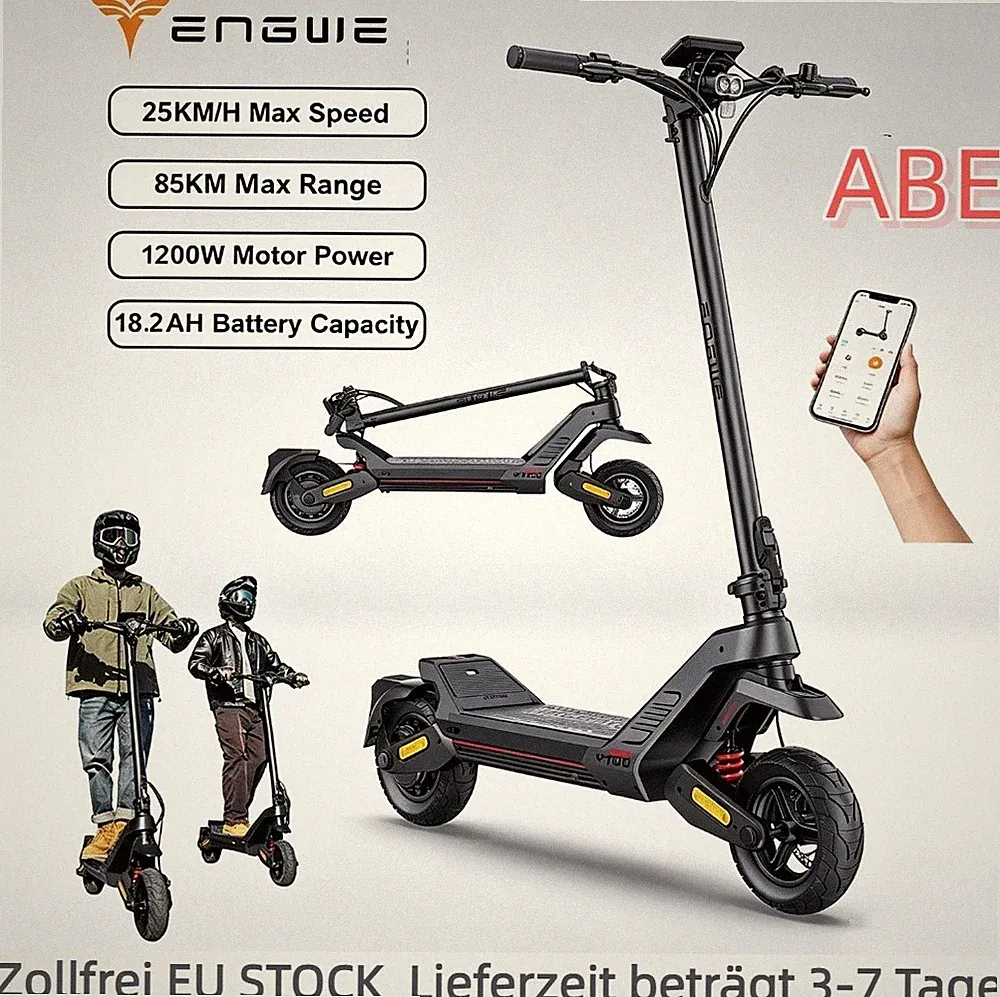 ENGWE Y700 10'' Off-Road Elektroroller 48V 18AH E-Scooter For Adult mit NFC ABE