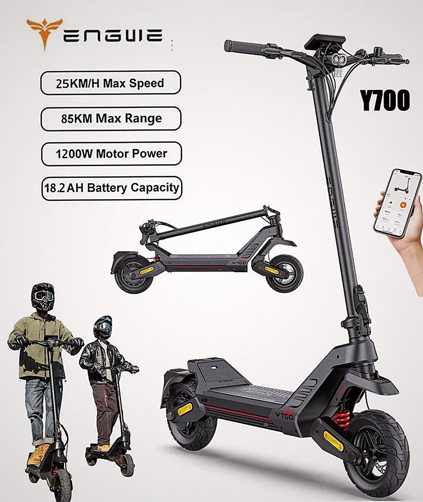ENGWEY700 10'' Elektroroller 48V 18AH 1200W E-Scooter Off-Road For Adult mit APP