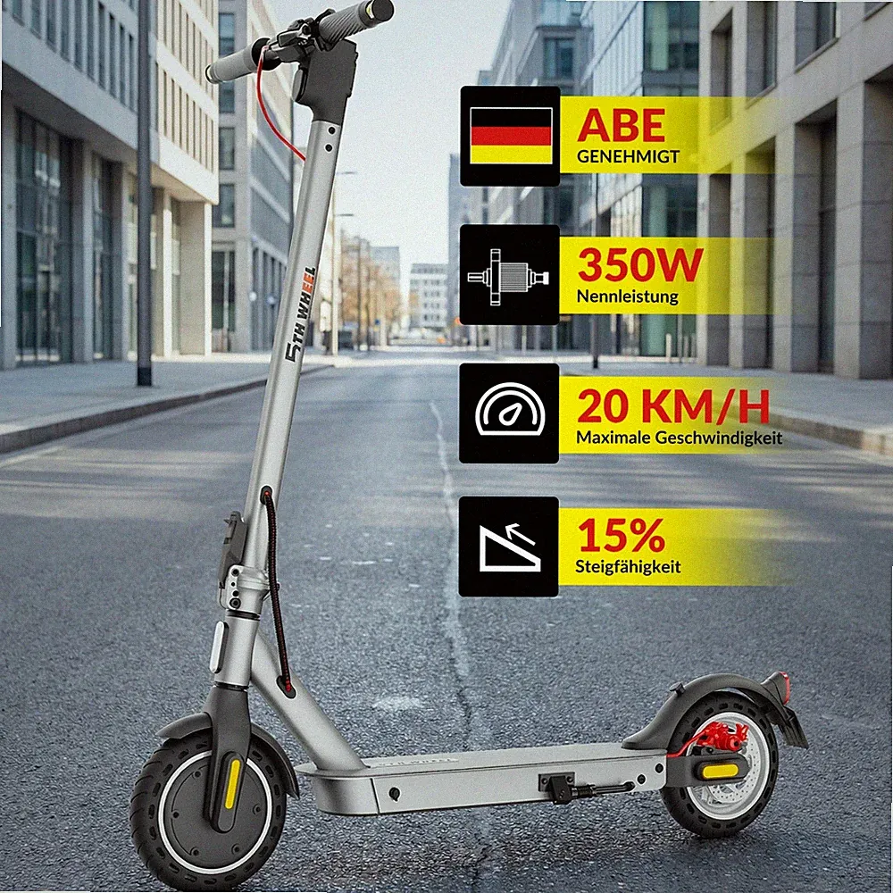 ES09 Lite 8,5'' Elektroroller 350W E-Scooter mit Straßenzulassung ABE Bis 20kmh