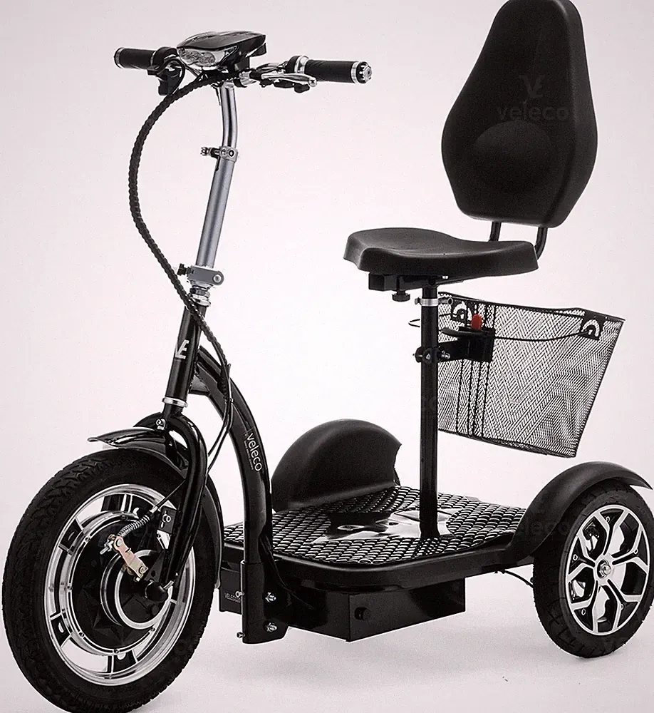 Faltbarer 3-Rad Elektromobil Dreirad Trike schwarz VELECO ZT16