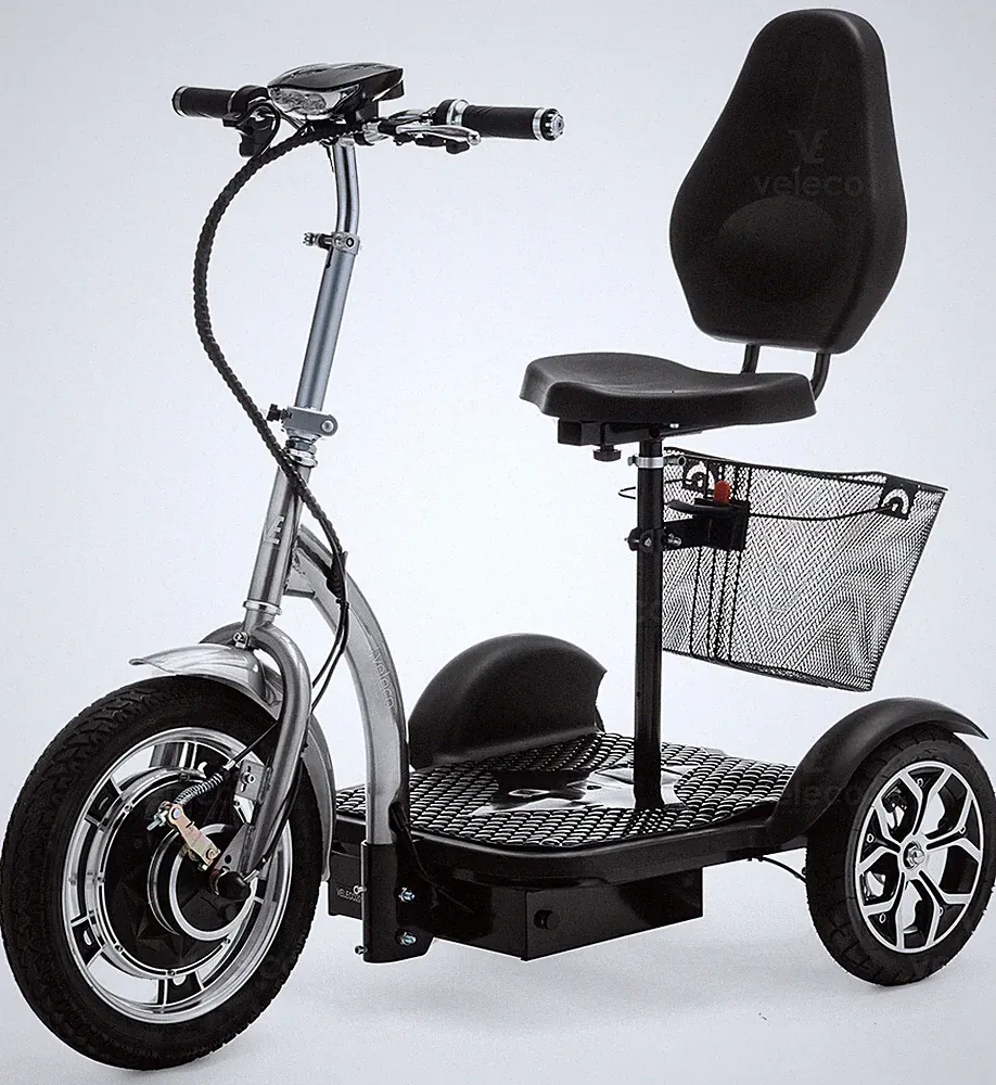 Faltbarer 3-Rad Elektromobil Dreirad Trike silber VELECO ZT16
