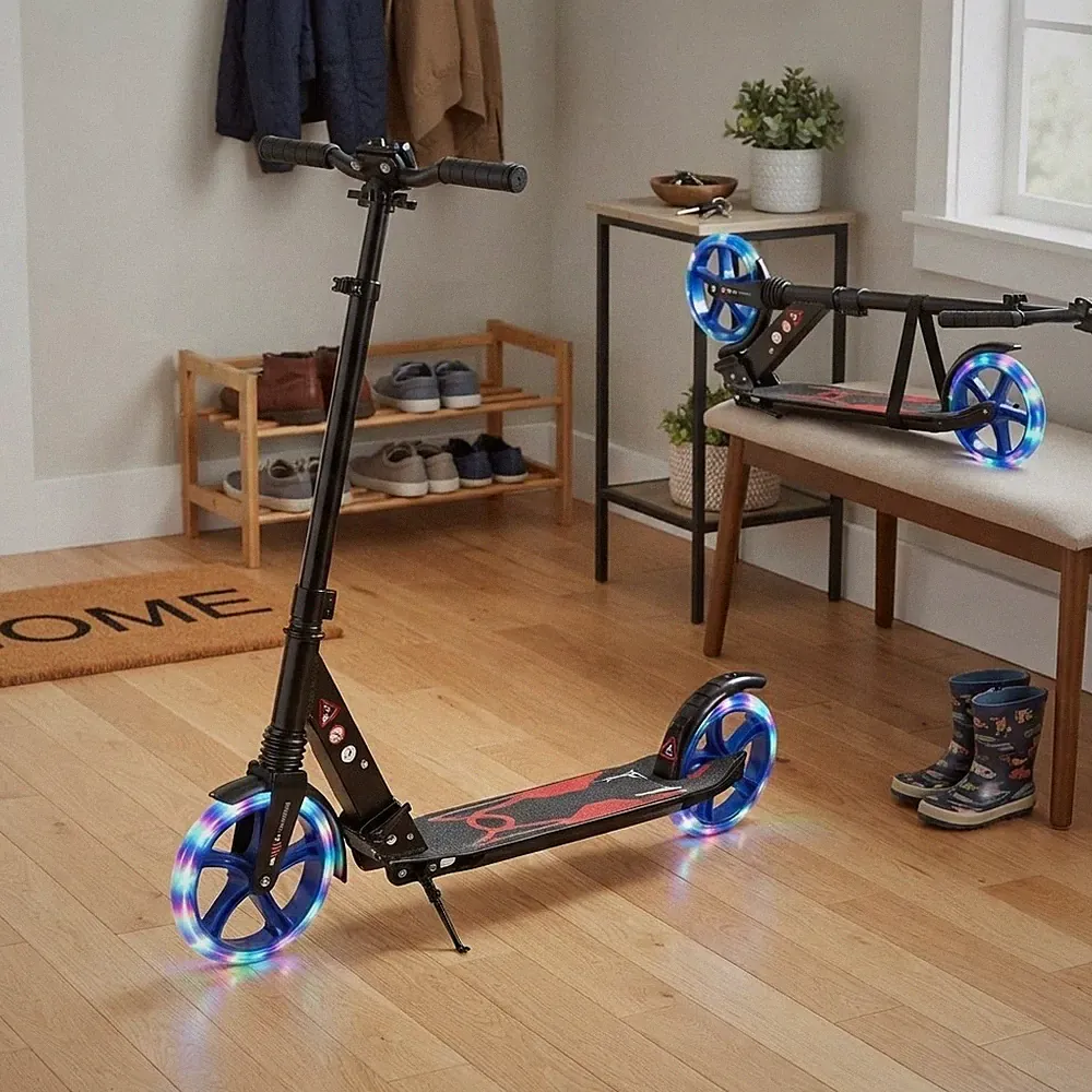 Faltbarer Elektro Tretroller beleuchtet 200 mm Räder höhenverstellbar für Erwachsene