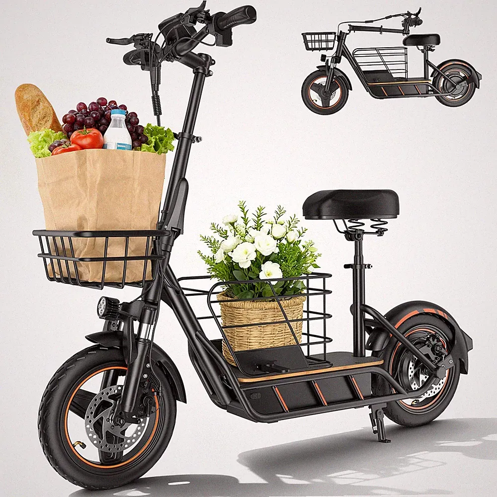 Freeboy H14 Elektroroller mitSitz 500W 10Ah E-Scooter 14 Zoll Offroad E-Roller