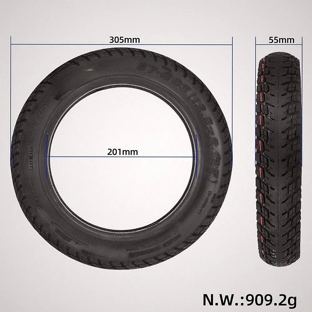 Für Xiaomi 5Plus Elektroroller Off Road Reifen 12,5x2,125 57-203 Größe