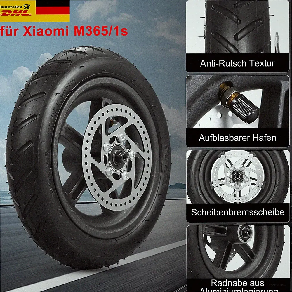 Für Xiaomi E-Scooter Mi M365 1S Hinterrad Luftreifen Gummi mit Felge 8,5"