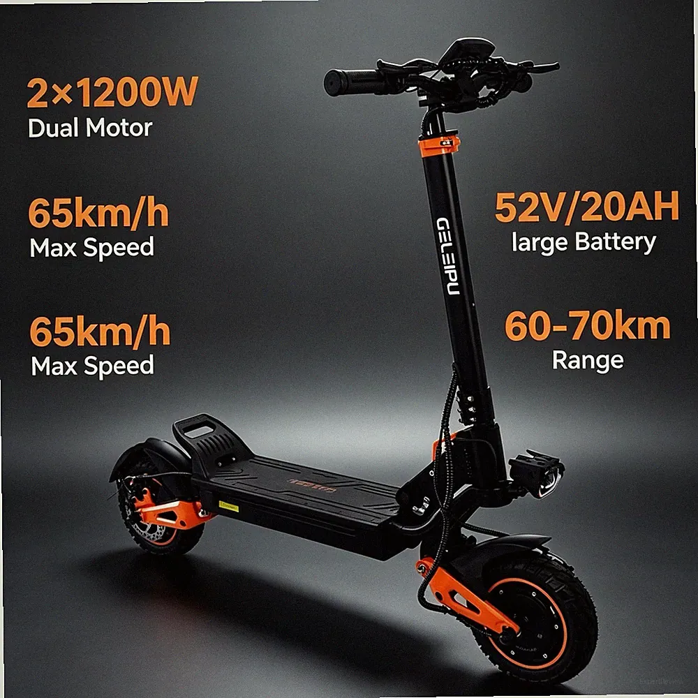 GELEIPU Z1 PRO 10Zoll 2400W Elektroroller Dualmotr 20Ah Offroad E-Scooter 65KMH