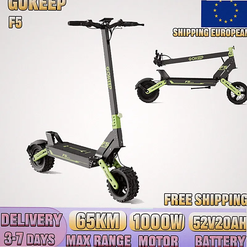 Gokeep F5 E-Scooter Faltbar 11 Zoll Elektroroller 1000W 20Ah Off-road E-Roller