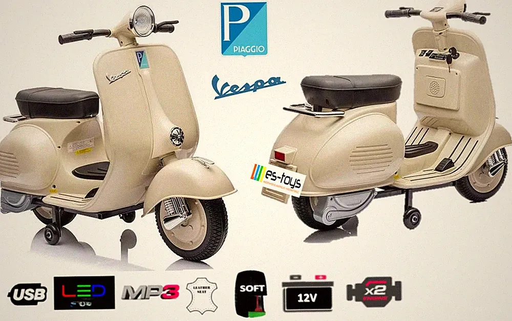 Große VESPA 150 VL1T Lizenziert mit 12V7A Akku 2 Motoren, Ledersitz