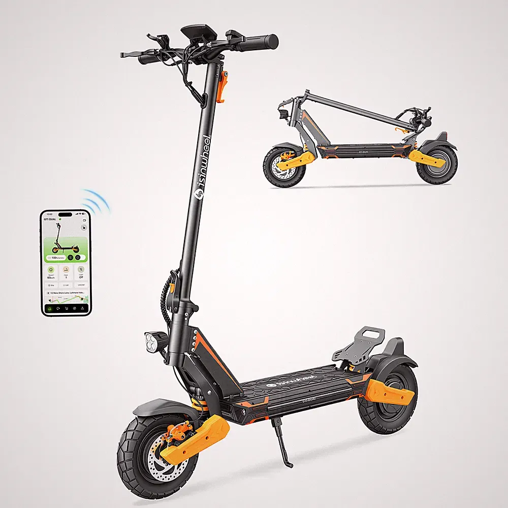 GT1 DUAL E-Scooter 10 Zoll Elektroroller APP Doppelte Federung Offroad bis 40KM+
