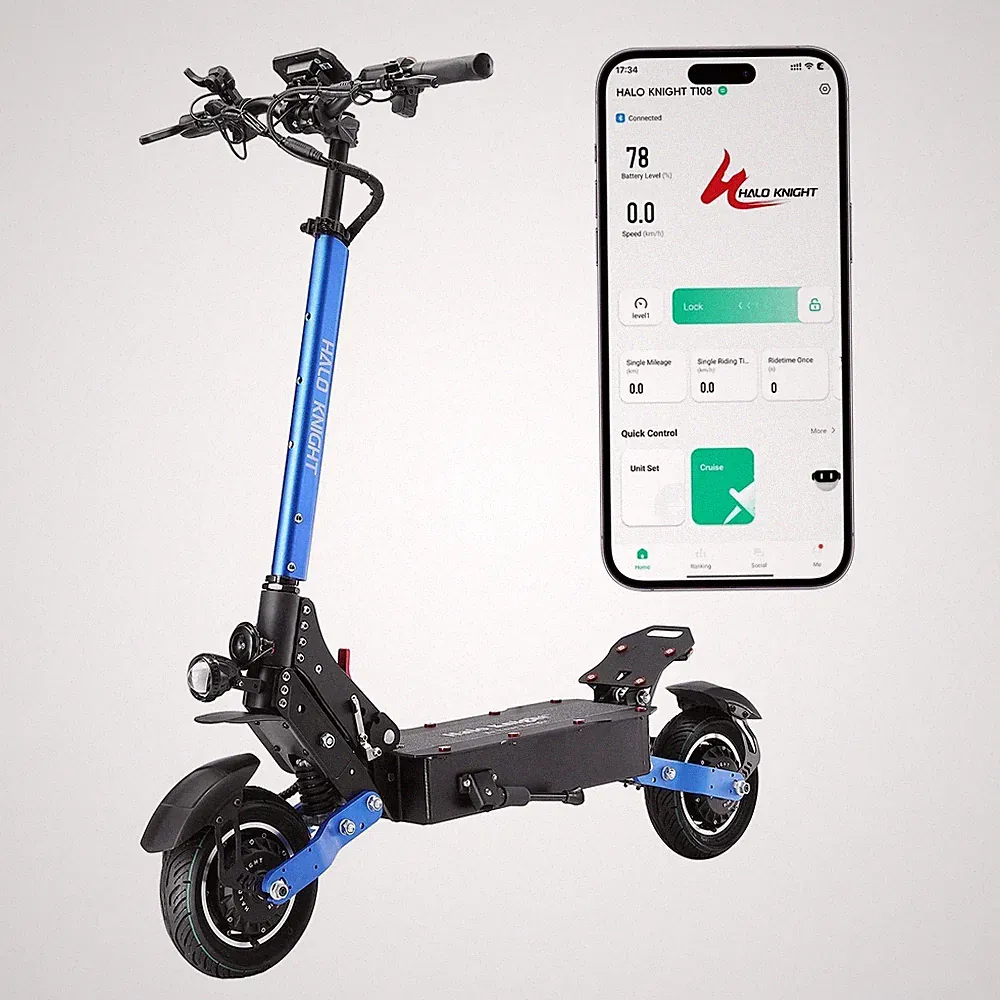 Halo Knight T108 Elektroroller 2000W 52V 28,8Ah E-Scooter 10" City-Roller 60KM