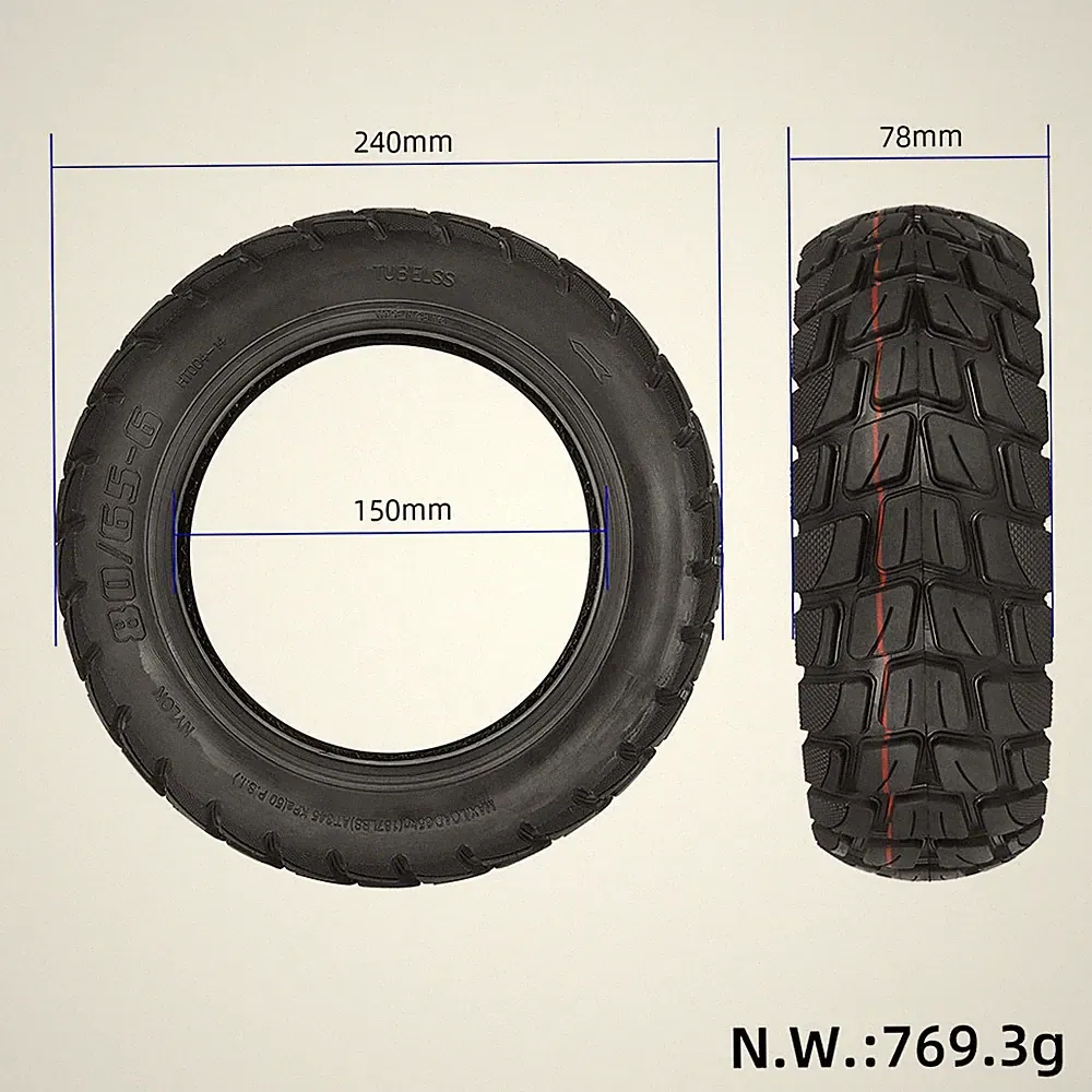 Hochleistungs 10 Zoll Tubeless Offroad Vakuum Reifen für Elektroroller