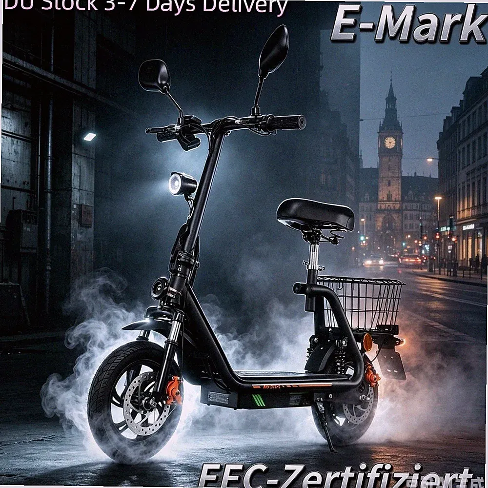 HOT 12" Elektroroller 48V13AH Mit Straßenzulassung Scooter mit Sitz TWOFISH M5