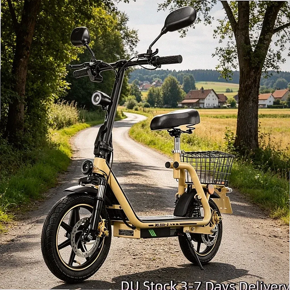 HOT Mit Straßenzulassung & EEC 14" Elektroroller,48V 13AH E-Scooter Mit Sitz DU