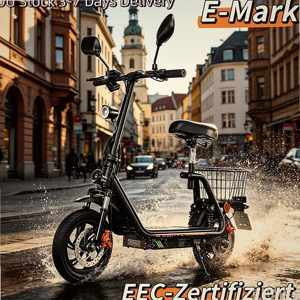 HOT Neu 12" Elektroroller 48V13AH Mit Straßenzulassung Scooter mit Sitz TWOFISH