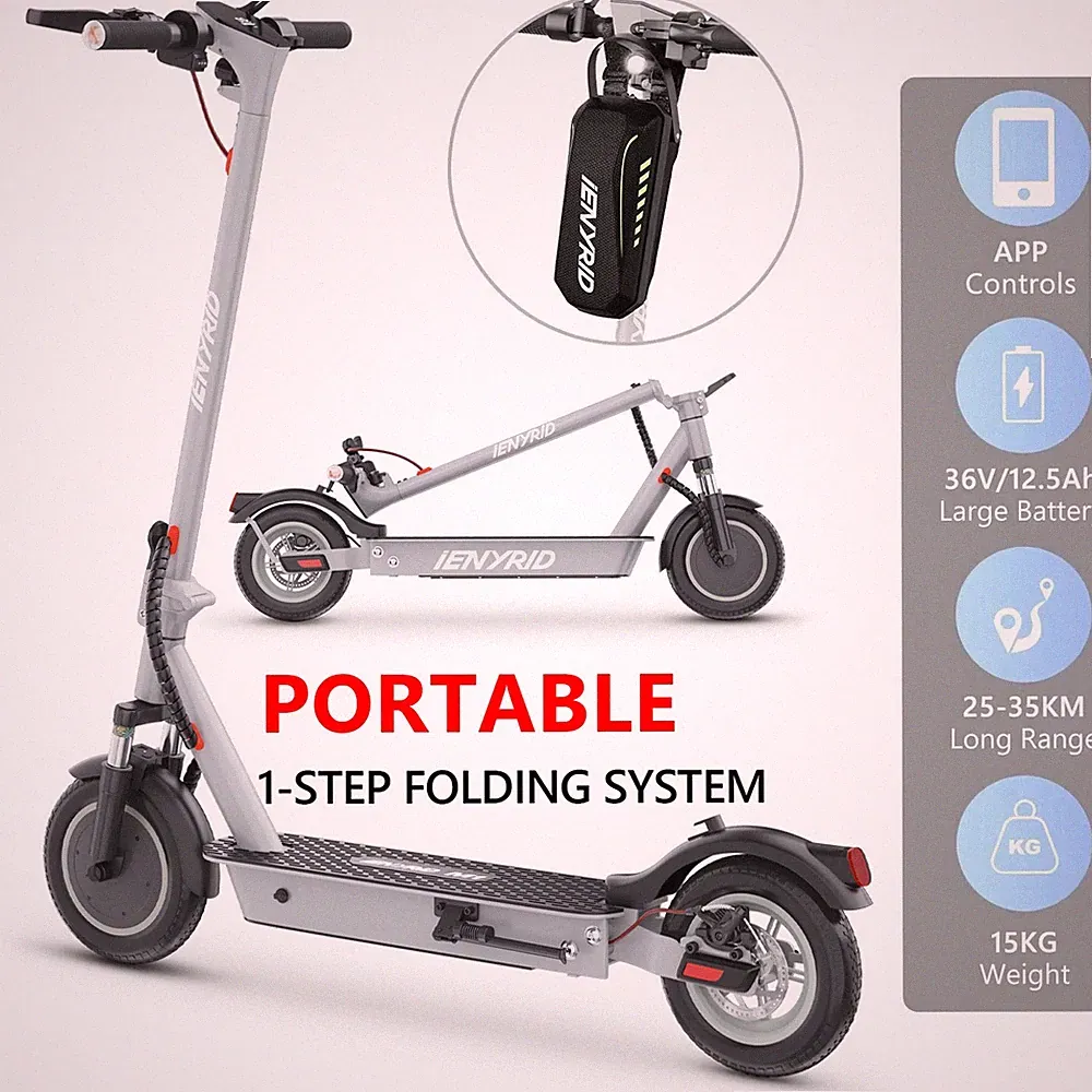 iENYRID M1 Elektroroller 500W Faltbar E-Scooter 35KM/H Offroad E-Roller Mit APP
