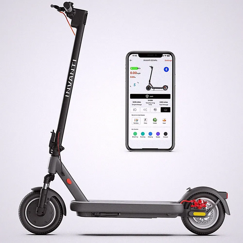 INVANTI ES14 Elektroroller 10 Zoll 25km/h 48V 500W 10.4AH LCD-Display E-Scooter