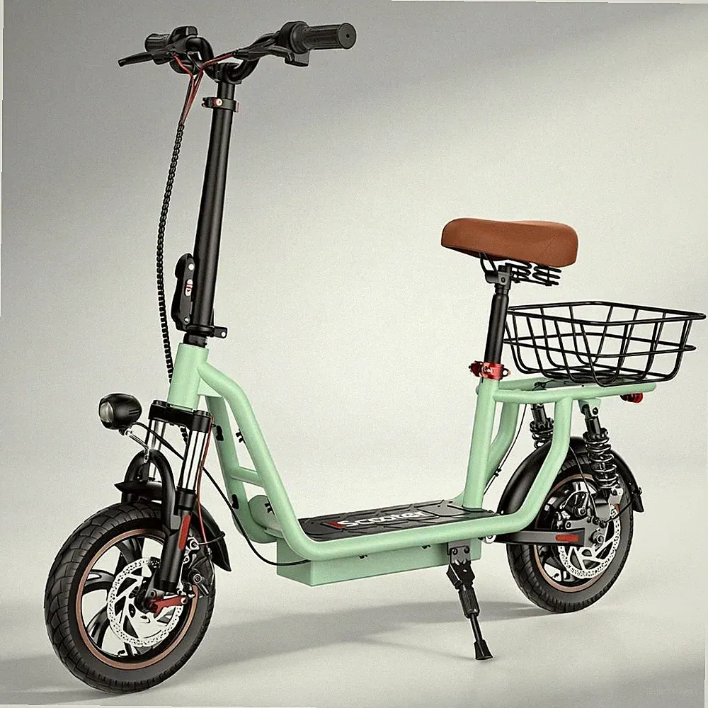 iScooter 12'' Elektroroller mit Korb Vollfederung E-Scooter 500W 7,8Ah E-Roller