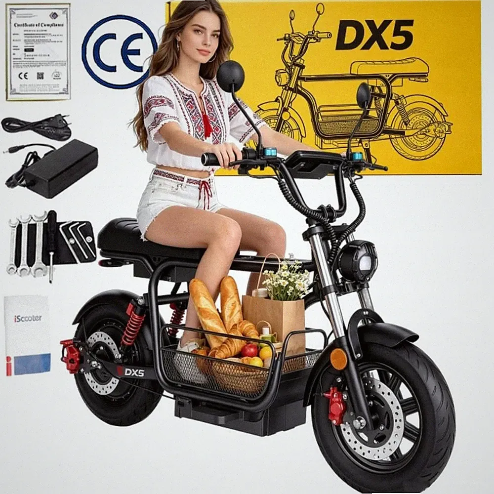 iScooter DX5 15'' Elektroroller mit Einkaufskorb Off-road E-Scooter NFC 150kg DE