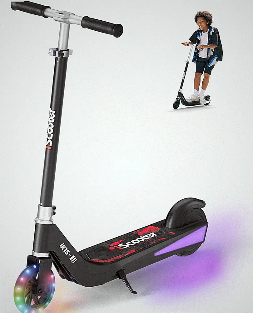 Iscooter E Scooter Für Kinder Von 6-14 Jahren, 6.5" Musik Faltbar Elektroroller