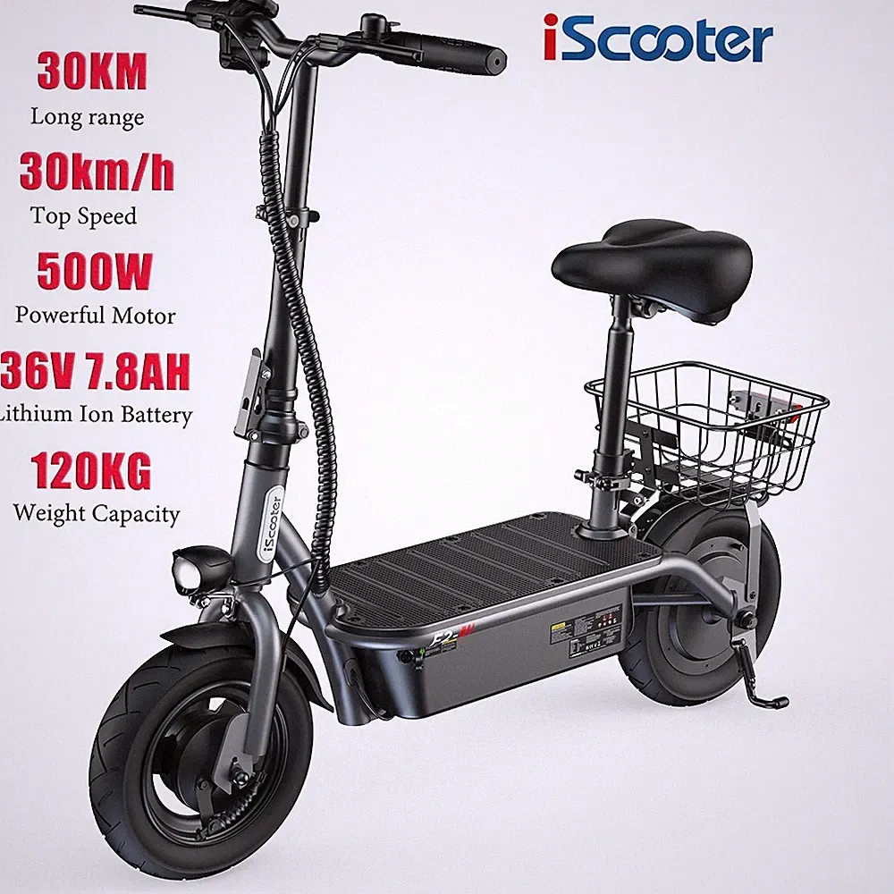 iScooter F2 10 Zoll Elektroroller 30KM/H E-Scooter 500W Faltbarer 30KM Offroad