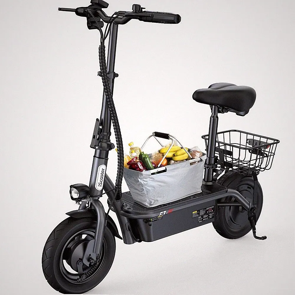 iScooter F3 10'' Elektroroller Offroad 48V 13AH E-Scooter mit Korb 1000W 45km/h