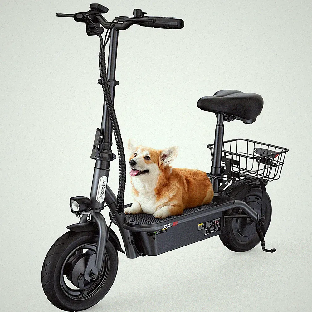 iScooter F3 1000W Elektro-Scooter 10" Off-road E Roller 45KM/H Bis 60KM mit Korb
