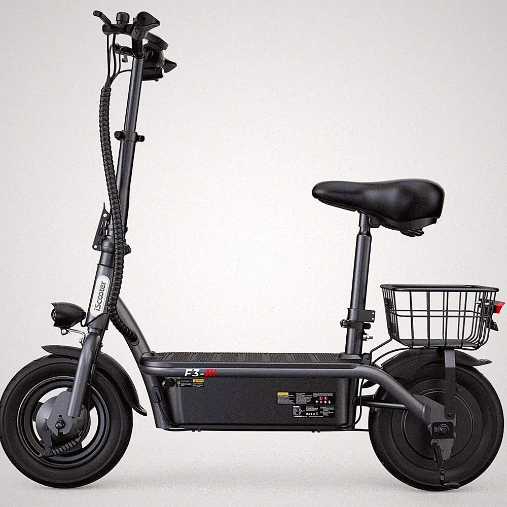 iScooter F3 Elektroroller 1000W 13AH 10" City E-Scooter 60KM E-Roller mit Korb