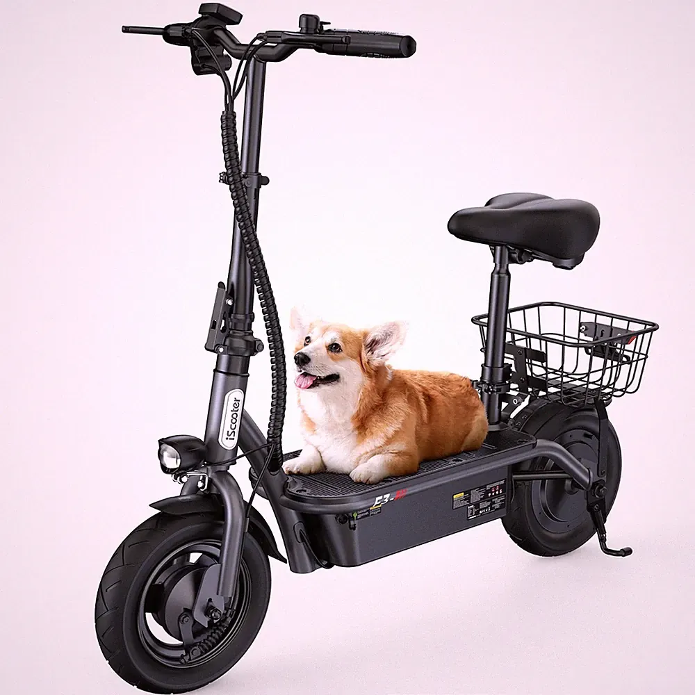 iScooter F3 Elektroroller 1000W 13AH 45KMH E-Scooter 60KM E-Roller mit Korb Neue