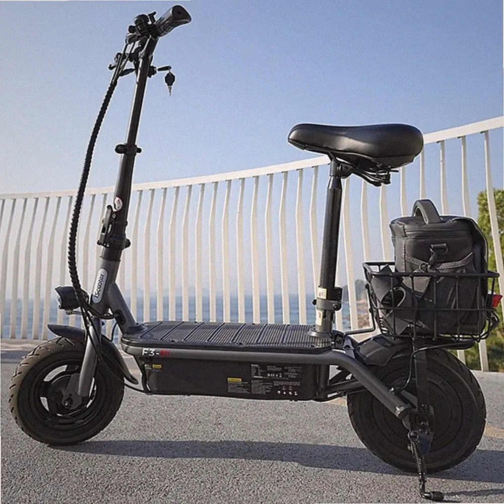 iScooter F3 Elektroroller 1OOOW 48V/13AH 60KM 10" Klappbar E-Scooter mit Korb DE