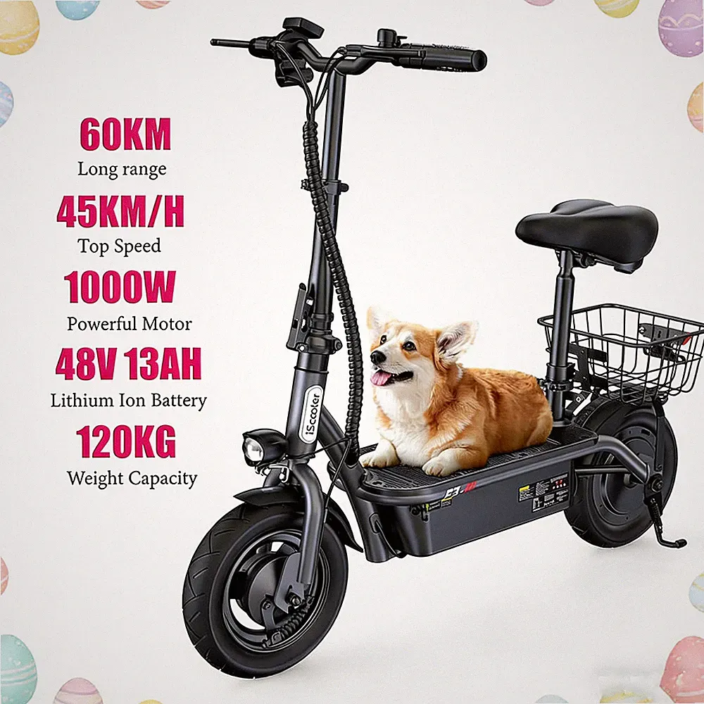 iScooter F3 Elektroroller 45km/h 1000W E-Scooter 60KM 48V 13AH E-Roller Offroad