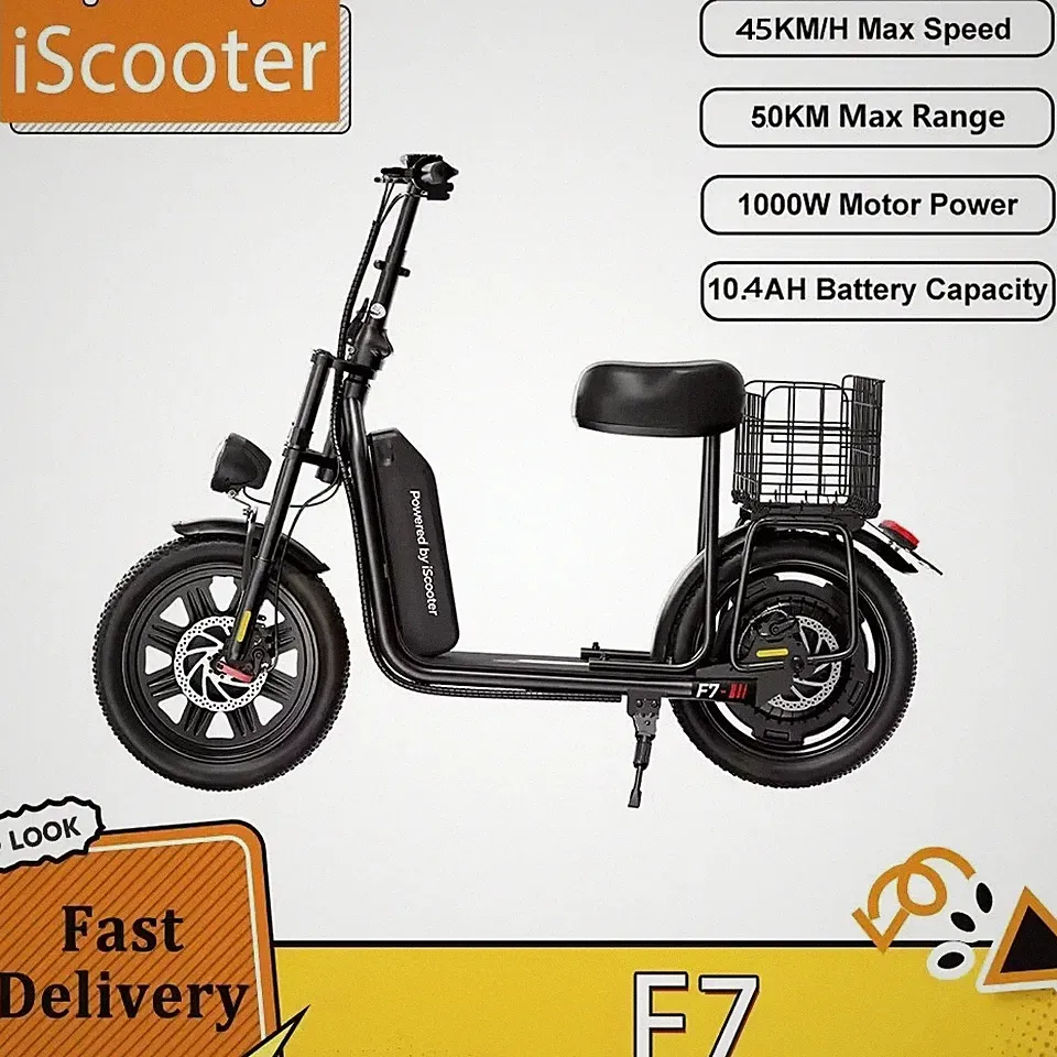 iScooter F7 16" Elektroroller 1000 W Motor 48V 10,4Ah 45 km/h E-scooter mit App