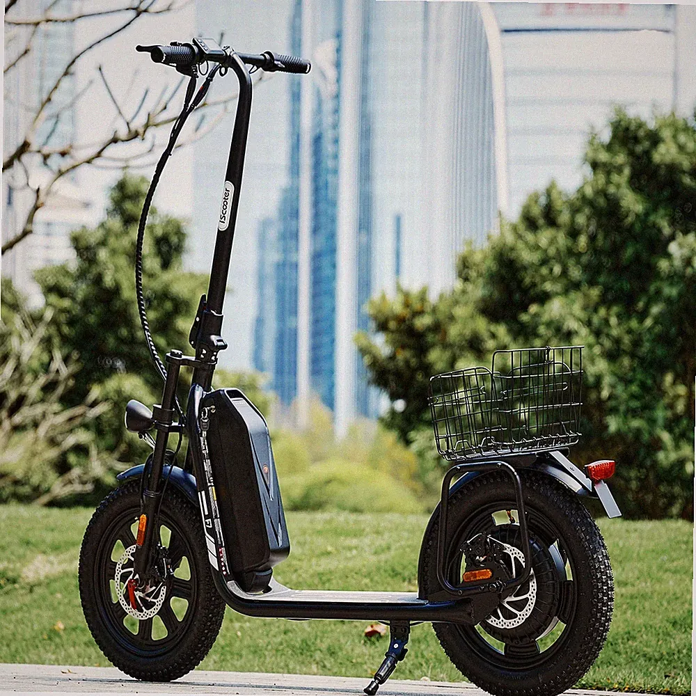 iScooter F7 E Scooter 16 Zoll E Roller mit Korb App Offroad Elektroroller 45KM/H