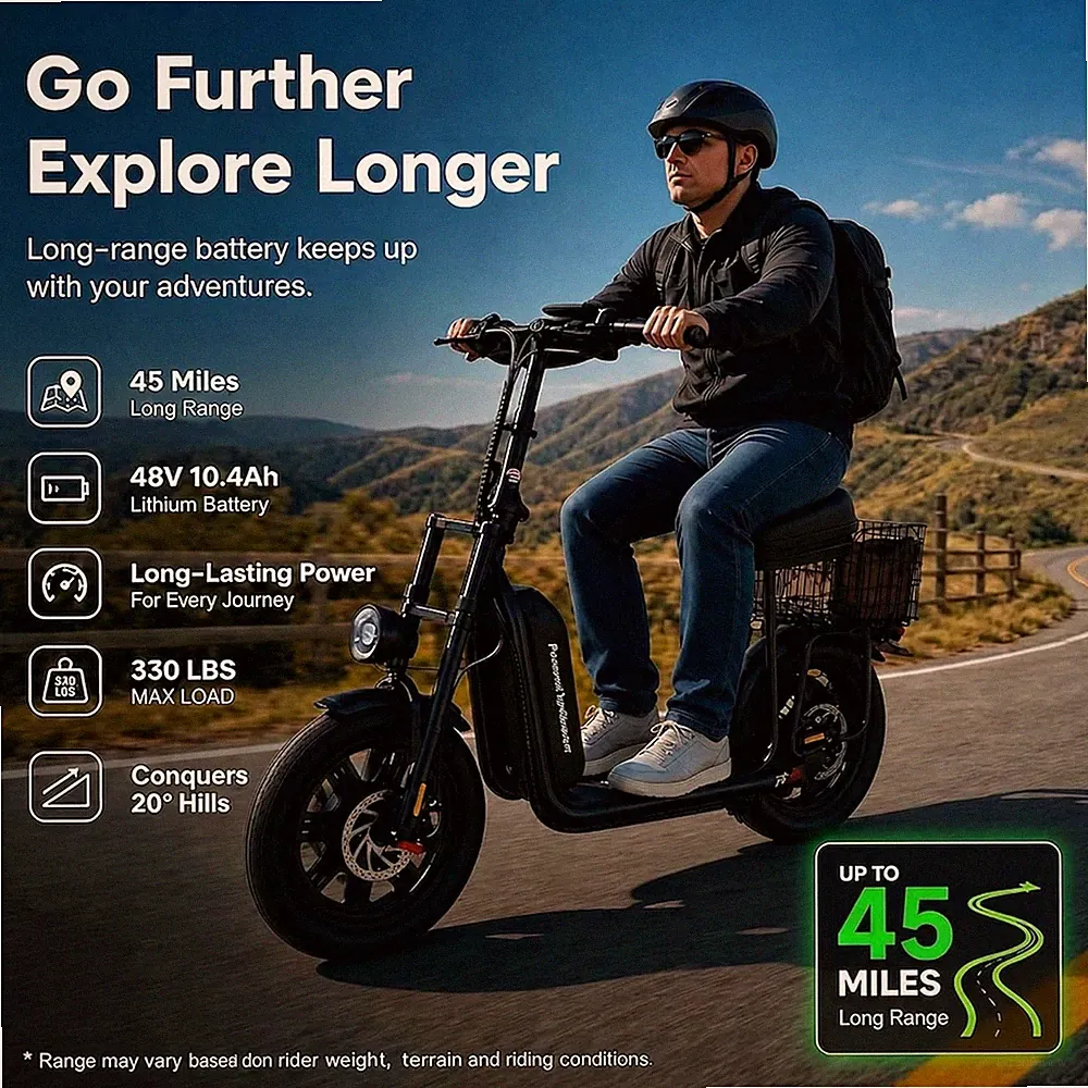 iScooter F7 Elektroroller mit APP 16'' Off-Road E-Scooter 1000W 10,4Ah 45 km/h