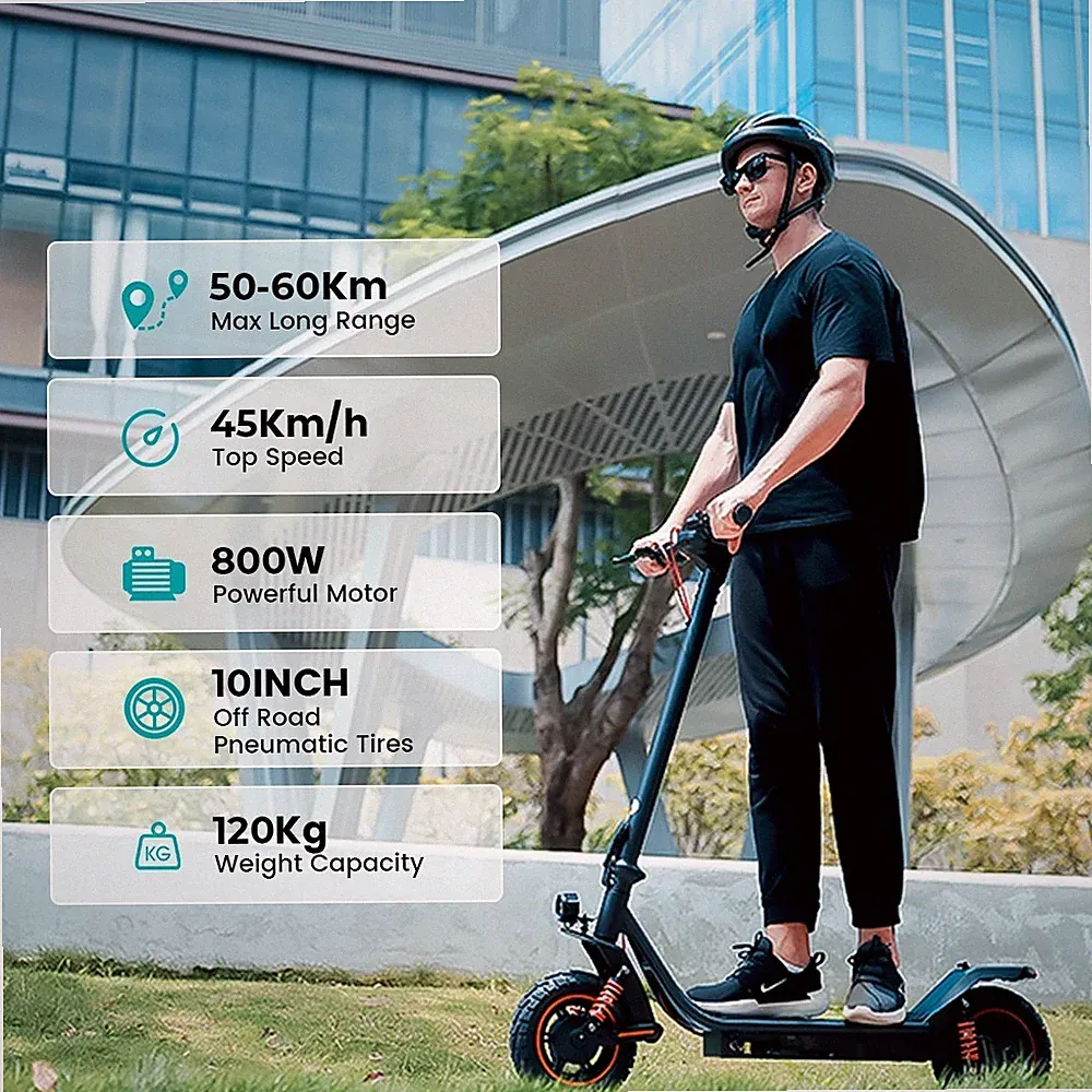 iscooter i10 PRO 800W Elektroroller 10'' Klappbar Off-Road Elektro-Scooter 60KM