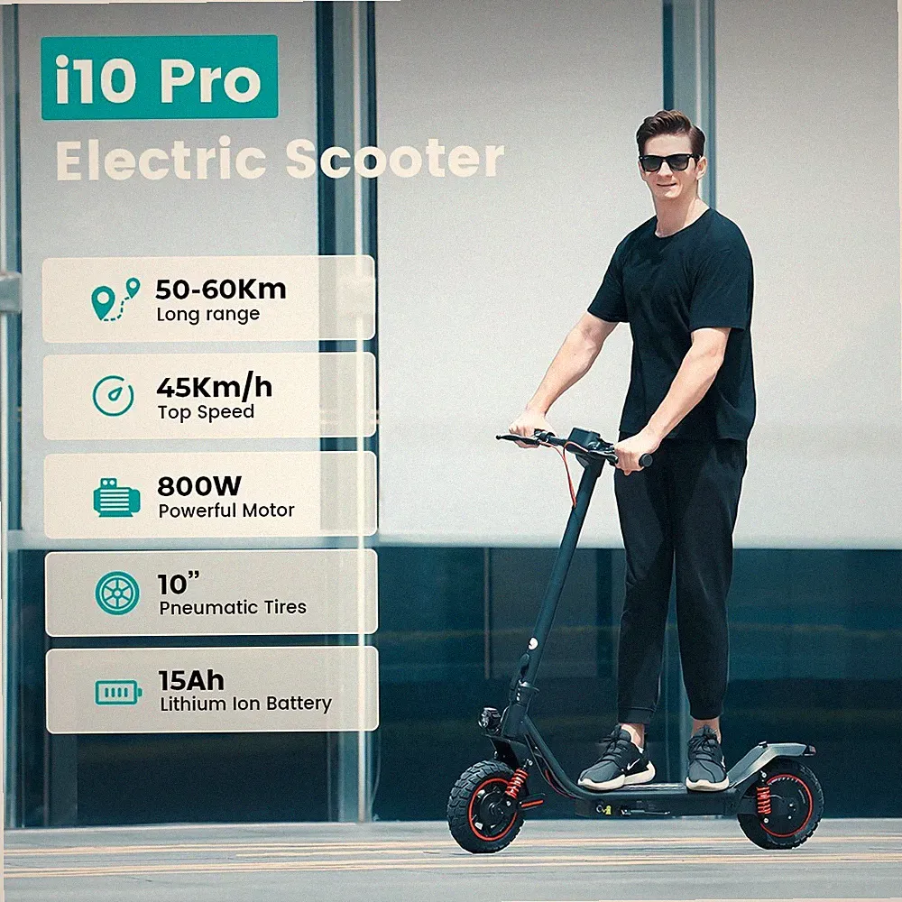 iScooter i10pro 800W Elektroroller 48V 15AH 60KM 10" Offroad E-scooter mit APP